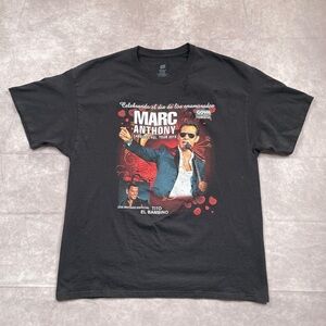 Marc Anthony 2015 Concert Tour T Shirt Mens L Black Double Sided Graphic Music